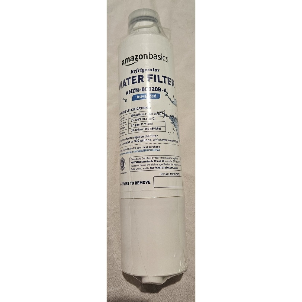 Amazon Basics Refrigerator Water Filter AMZN-00020B-A Advanced Sealed